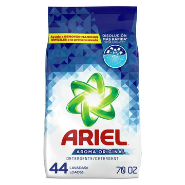 Ariel Powder Laundry Detergent, Original Scent, 70 oz, 44 Loads, 2lbs