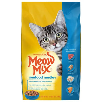 Meow Mix Seafood Medley Alimento seco para gatos, 3.15 libras