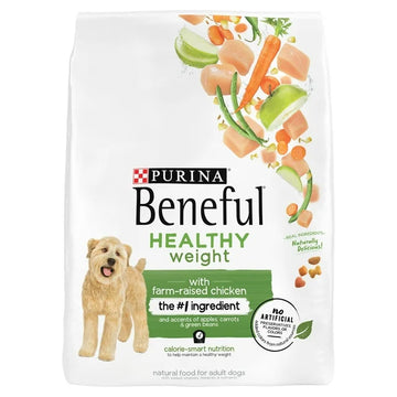 Purina Beneful Alimento seco para perros para adultos de peso saludable, pollo criado en granja con alto contenido de proteínas, bolsa de 3.5 lb