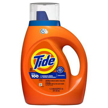 Detergente líquido para ropa Tide, original, 25 cargas, 34 onzas líquidas, compatible con HE