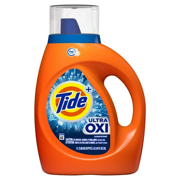 Detergente líquido para ropa Tide Ultra Oxi, 24 cargas, 34 onzas líquidas, compatible con HE